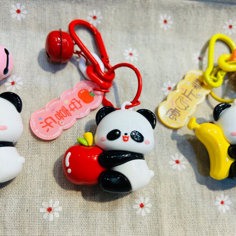 新しいクリエイティブパンダハグフルーツキーホルダークリエイティブかわいい漫画パンダペンダント成都旅行ギフト|undefined