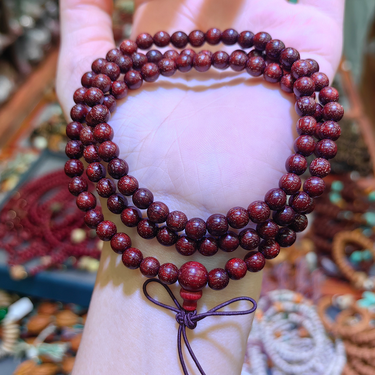 Wooden wenhua string huanghuali old sandalwood huangqinan agarwood bracelet green sandalwood beads rosary wholesale women