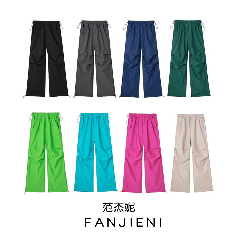 ZR foreign trade wholesale European and American style women's clothing French elastic drawstring fashion Joker parachute jogging casual pants ZR foreign trade wholesale European and American style women's clothing French elastic drawstring fashion Joker parachute jogging casual pants