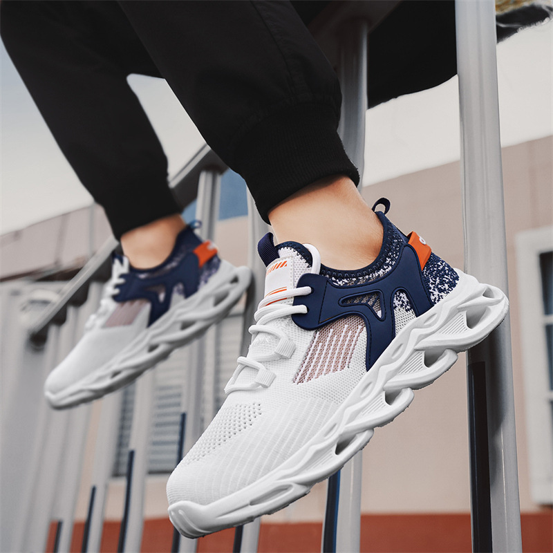 Se puede usar en cuatro estaciones, cómodo, casual, versátil, todos los días, zapatos de hombre de estilo deportivo de plataforma a juego con pies de tejido volador de nuevo estilo para hombres