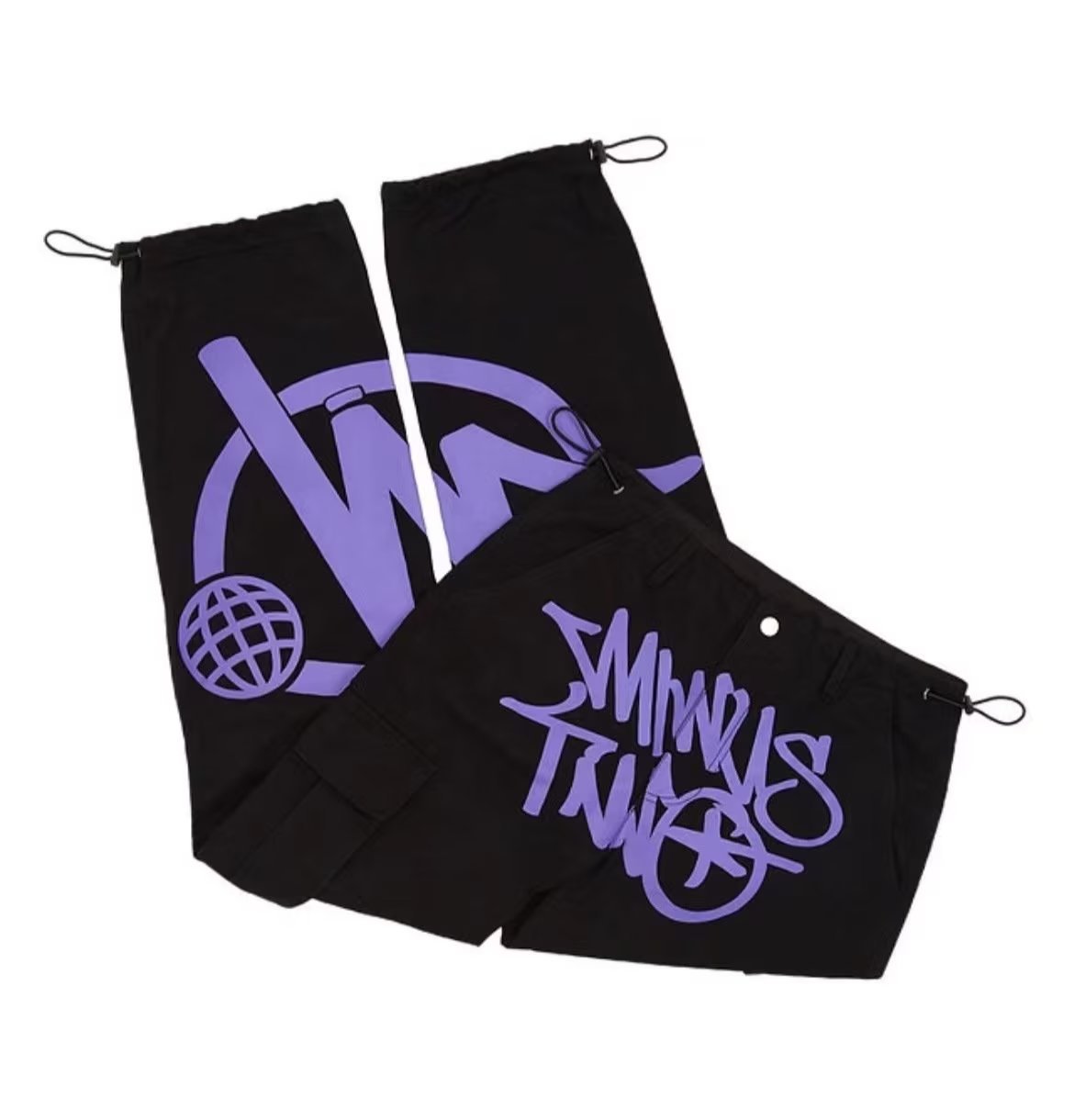 Y2g estilo americano hip hop retro pierna ancha pantalones bolsillo impresión moda marca menos dos trajes sueltos pantalones casuales para hombres