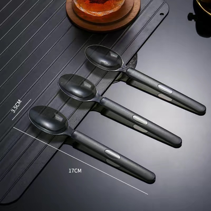 Espeso desechable cucharas negras transparentes empaque independiente horquilla americana horquilla dura cucharas de plástico dulces horquilla de comida occidental