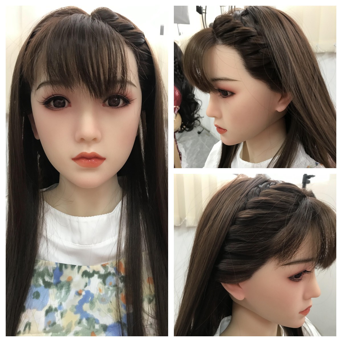 Entidad muñeca TPE cabeza deliciosa cabeza de silicona hecha a mano plantación de cabello múltiples tipos de cabeza opcional permanente exquisito modelo de cabeza al por mayor