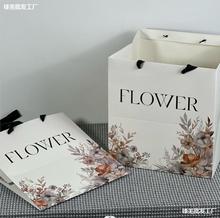 吉祥鲜花手提袋花束正方形礼品袋花艺手提袋工厂