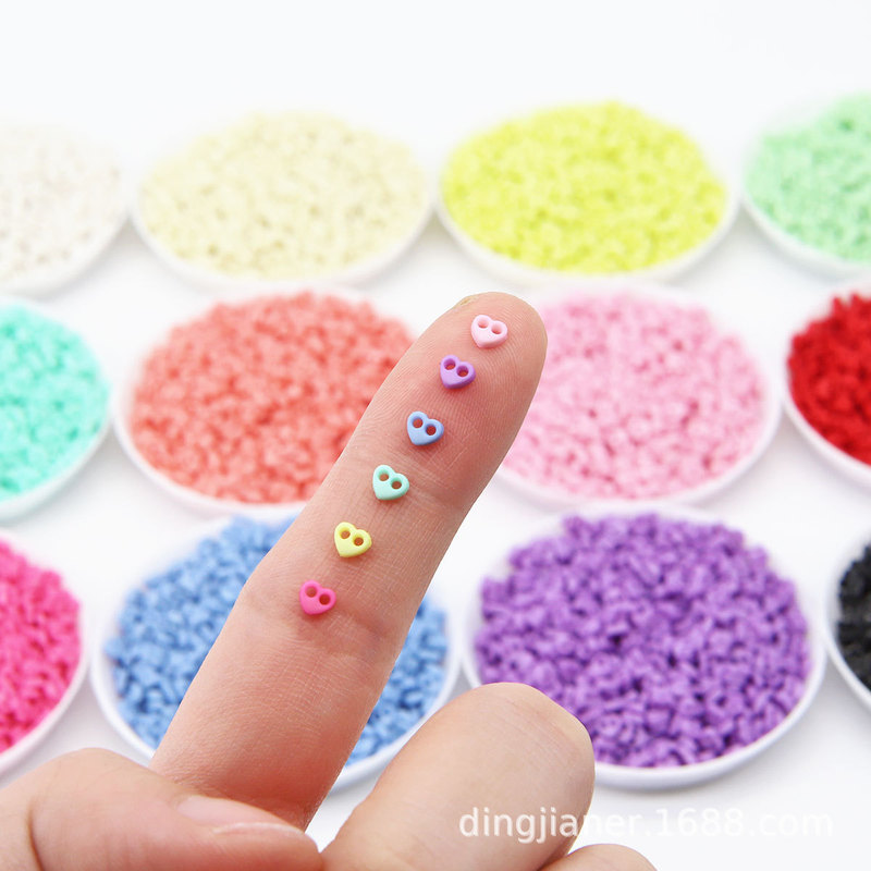 4mm Frosted Resin Heart Button Bjd Baby Clothes Button Ob11 Baby Clothes Accessories Button Ultra Small Mini Doll Button