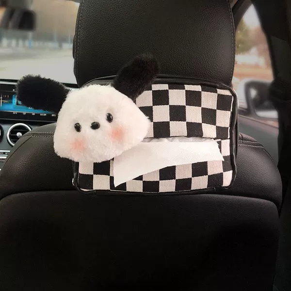 Pacha dog head-checkerboard tissue box 1