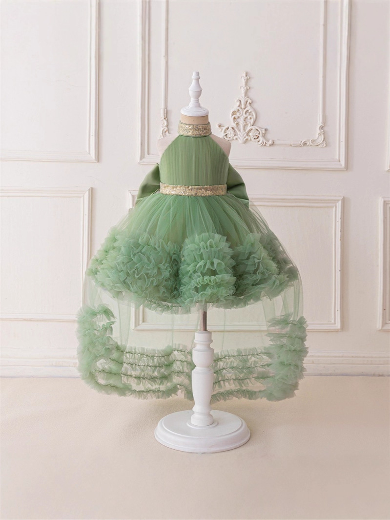 2025 nuevo vestido de cumpleaños de niñas transfronterizas vestido de niñas vestido de princesa colgante vestido de red vestido de vestido de niño