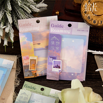 Shi Guang Guofeng Convenient Notes Sticky Notes Book, Peel-and-Stick Student Rewards, Ancient Style, Back-to-School Index Sticker Notes, Portable