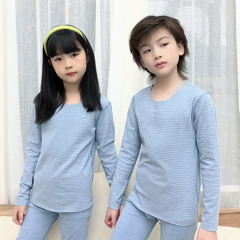 儿童德绒无痕保暖内衣套装2021年冬季新款男童女童秋衣秋衣两件套|ru
