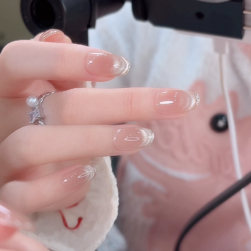 Le Ya Starry Sky Nude Cat Eye Wearable Nail Tips Simple Women's Nail Art Wearable False Nails Wholesale Le Ya Starry Sky Nude Cat Eye Wearable Nail Tips Simple Women's Nail Art Wearable False Nails Wholesale