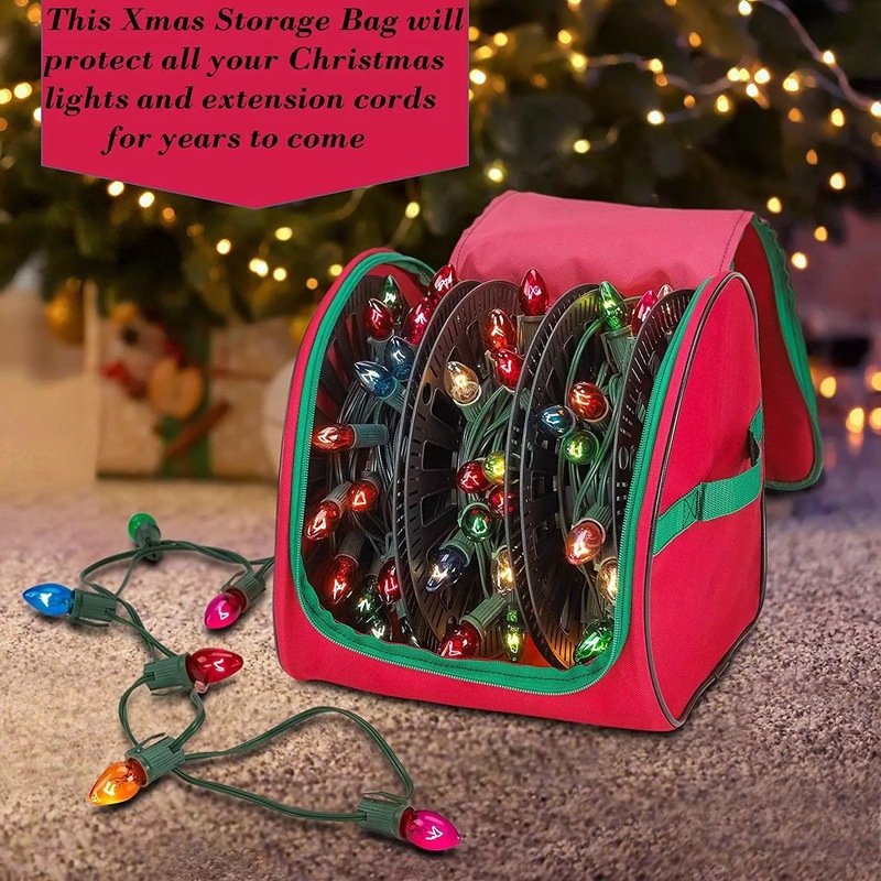 アマゾンクリスマス装飾ledライト収納バッグ大容量軽量手提げクリスマスプレゼント収納袋現物|undefined