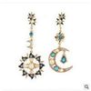 Asymmetrical fashionable earrings solar-powered, Korean style, wholesale