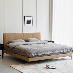Light Luxury Modern Simple Technology Fabric Bed Small Apartment Bedroom Italian Minimalist Double Bed New Master Bedroom Nordic Bed