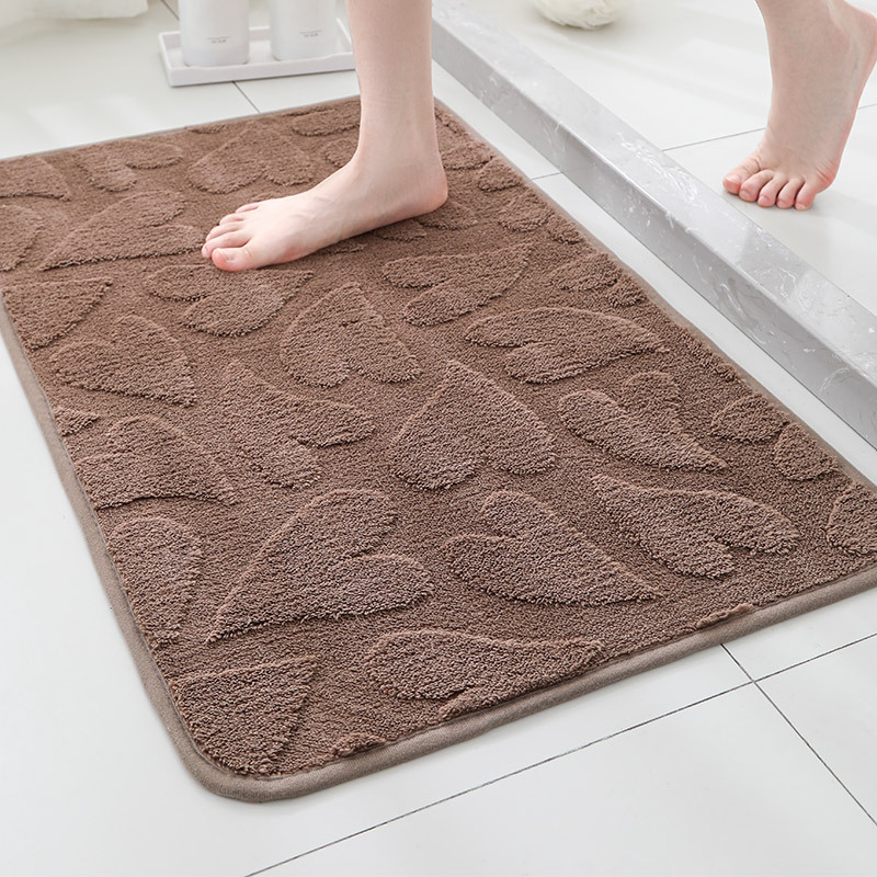 Nuevo Jacquard baño de peluche absorción de agua esterilla de suelo de color sólido antideslizante esterilla de baño baño puerta de ducha esterilla transfronteriza