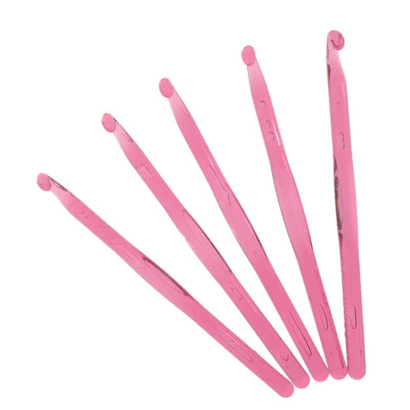 Aguja de gancho de plástico transparente Aguja de gancho de 7mm Aguja de gancho Anillo de cuerda Accesorios tejidos