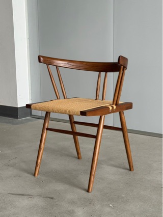 IDAOHOME宜道家居日式中古实木椅子绳编餐椅餐桌靠背椅