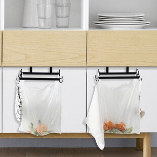 Iron cabinet garbage rack kitchen garbage bag rack plastic bag rack trash can holder storage rack accessories