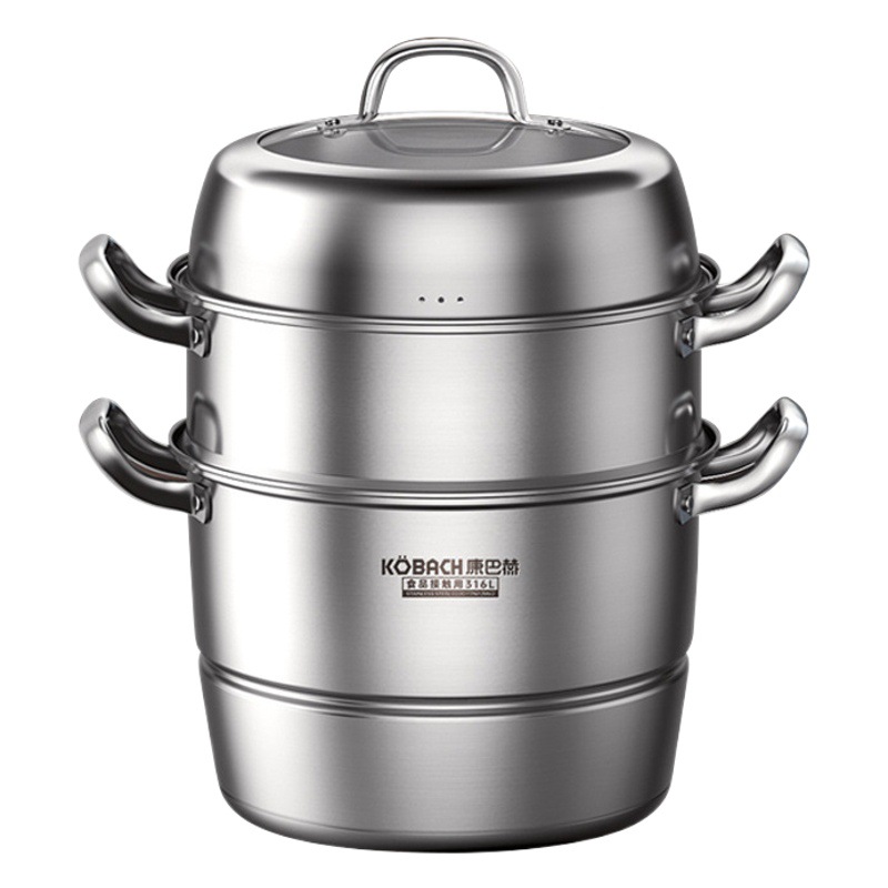 Kangbach Acero inoxidable 316L vapor hogar bollos al vapor Cocina de Inducción olla integrada de gran capacidad multi-capa de vapor