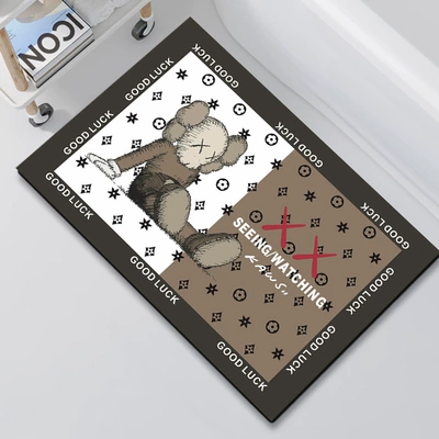 Avtomobil döşəmə paspasları – Dry and Wet - bathroom-mat-big-ear-bear-white-and-grey-4060cm