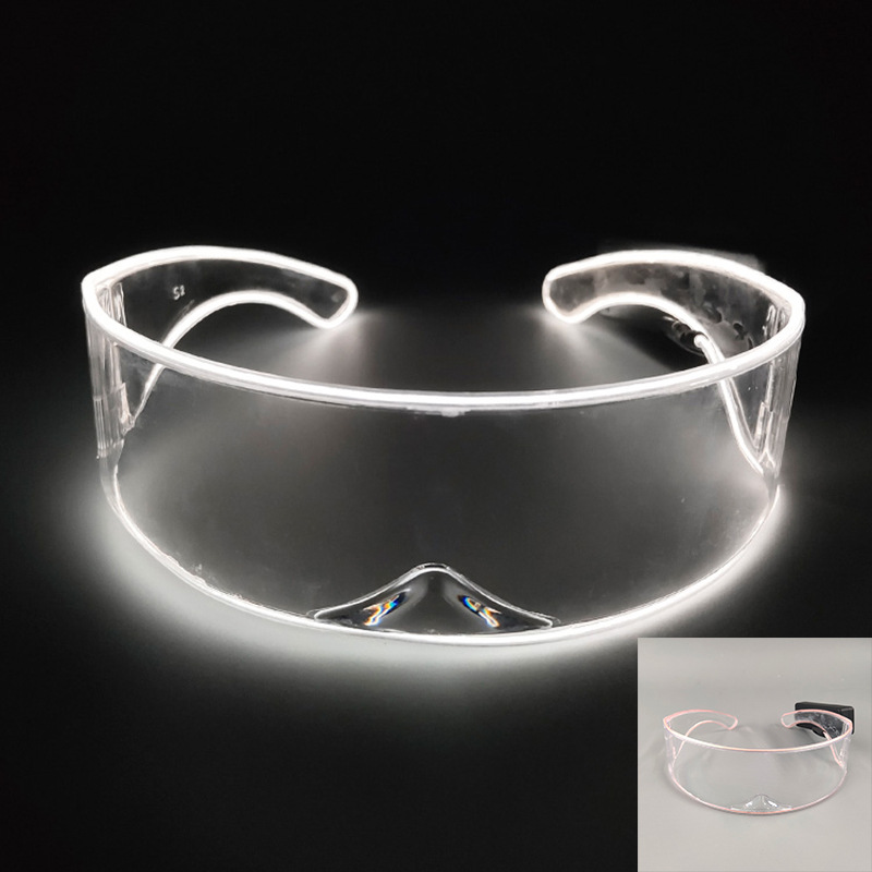 EL gafas luminosas de tecnología LED equipo de bungee gafas de luz nocturna de arco semicircular sílaba eléctrica atmósfera props de fiesta