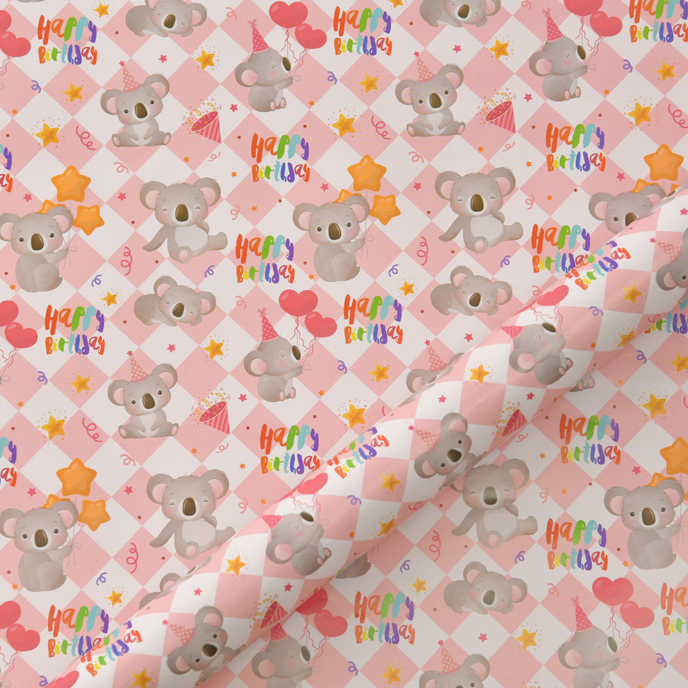 Nuevo papel de embalaje de regalo de dibujos animados de animales papel de regalo de cumpleaños para niños caja de regalo de vacaciones papel de regalo embalaje de papel recubierto