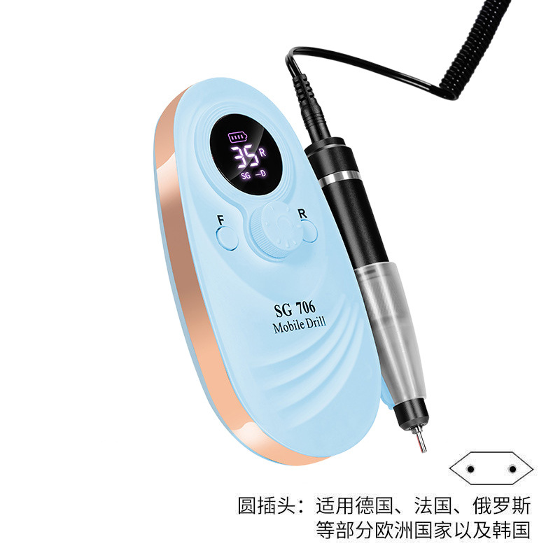 Lijadora de uñas transfronteriza, lijadora de uñas de descarga profesional de alta velocidad, dispositivo de almacenamiento eléctrico, máquina de limpieza de uñas creativa y colorida