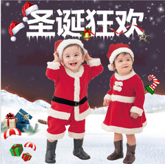 国境を越えたクリスマス服男女児童クリスマス公演服児童クリスマス服欧米サンタクロースセットメーカー