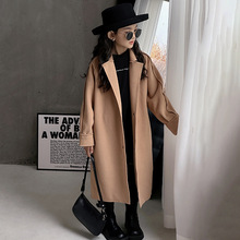 女童外套2025新款儿童秋冬装网红洋气中大童加厚双面羊绒毛呢大衣