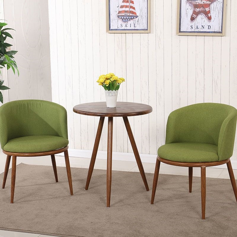 Mesa y silla de madera sólida nórdica, mesa de comedor redonda creativa, mesa de negociación moderna y simple. image 8