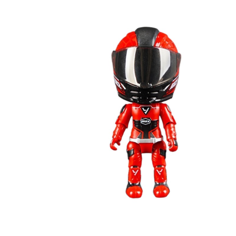 Simulación de motociclista aleación de deformación muñeca casco muñeca hecha a mano adornos de escritorio modelo de regalo para niños hombre