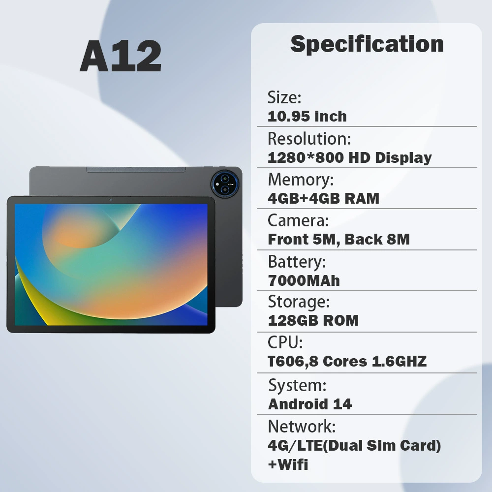 Планшетный ноутбук, 10,95 дюйма, 8 ГБ, 128 ГБ, Android, деловая версия, 4G