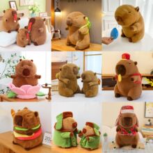 跨境爆款卡皮巴拉公仔毛绒玩具创意背包水豚玩偶丑萌礼物厂家批发