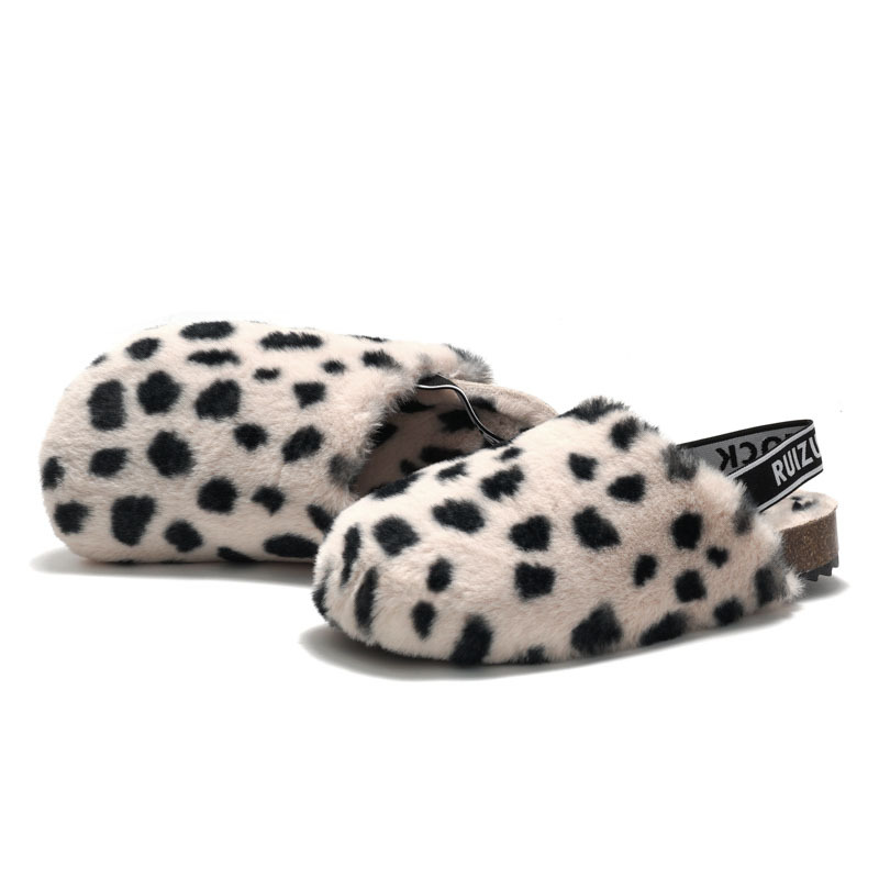 RUIZUSTOCK Sandali con punta in sughero da donna autunno inverno, pantofole in peluche, scarpe in cotone alla moda per genitori e figli, calde_voghion.com