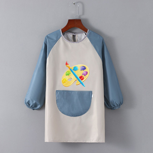 Children's printed long sleeve cover-up studio waterproof paint shirt kindergarten school dining activity reverse clothing factory wholesale
