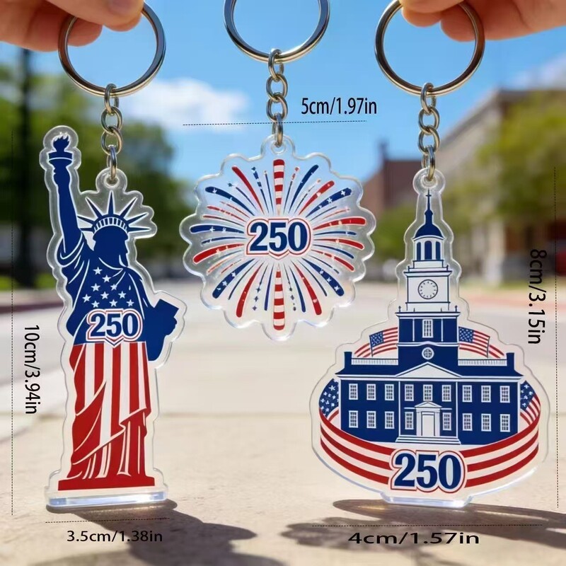 2026 Cross-Border United States 250Th Anniversary Acrylic Keychain Statue of Liberty Independence Day Commemorative Pendant 2026 Cross-Border United States 250Th Anniversary Acrylic Keychain Statue of Liberty Independence Day Commemorative Pendant