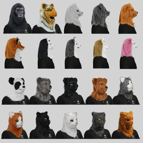 Animal Masks for Costume Party Halloween Props, including Wolf, Tiger, and Gorilla Heads