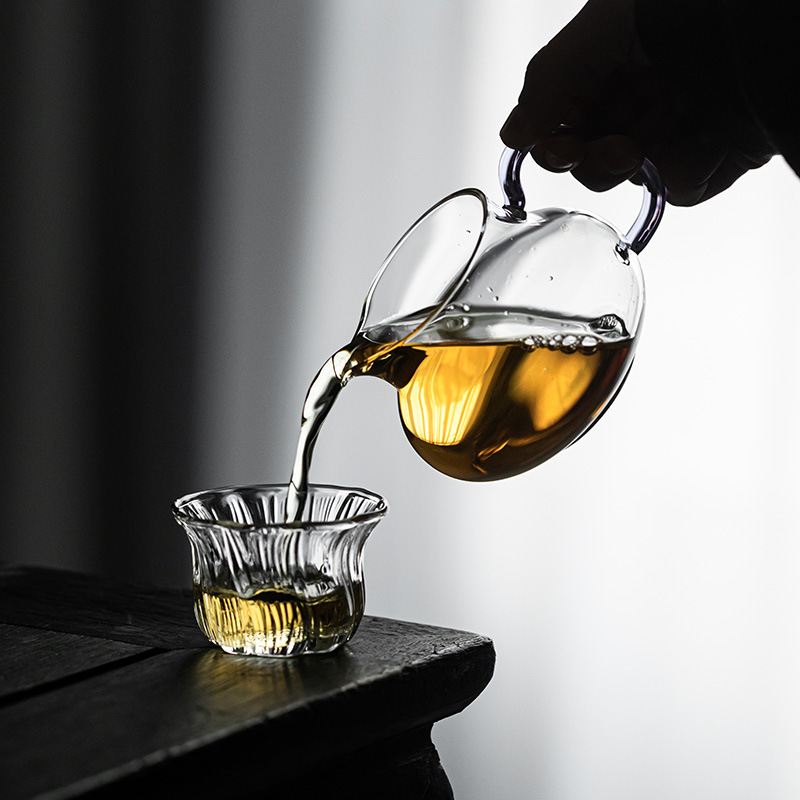 Guanlan 透明ガラスフェアカップハンドル付き高温耐性家庭用茶海茶ディスペンサー茶セット茶道アクセサリーフェアカップ|undefined