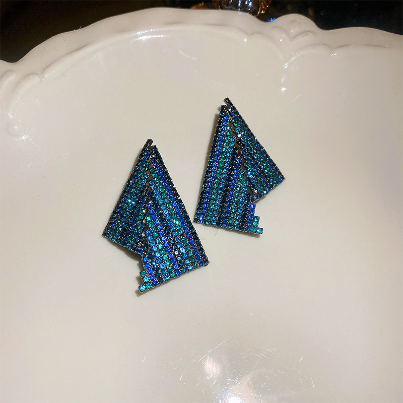 Exaggerated Tassel Copper Plating Artificial Rhinestones Earrings 1 Pair