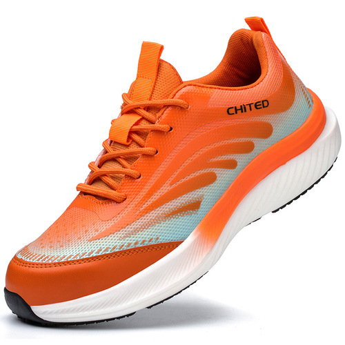 Women's wholesale labor protection shoes with high elastic EVA patch, breathable and comfortable safety shoes, steel toe, stab-proof and anti-slip work shoes