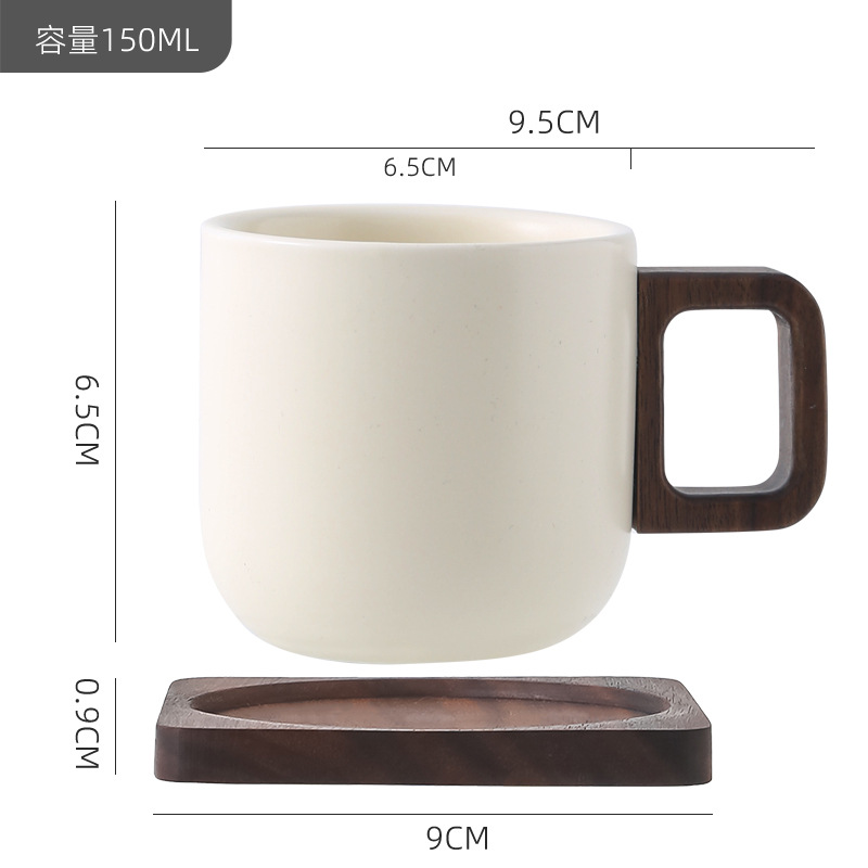 Taza de café de cerámica gruesa de arcilla, hogar chino, pequeño y exquisito café con leche, taza de agua de cerámica mate, diseño retro de nicho