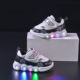 Foreign trade bright light shoes boys spring and summer new cartoon car boys and girls sneaker velcro induction lamp shoes tide