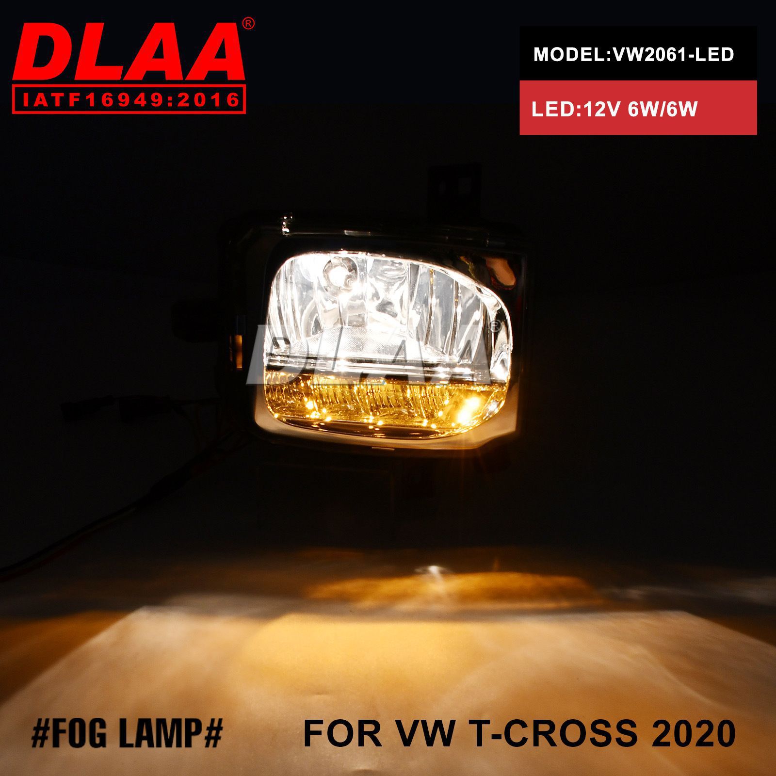 Para Volkswagen FOR VW T-CROSS 2020 luces diurnas luces de dirección amarillas LED conjunto de luces de niebla image 4