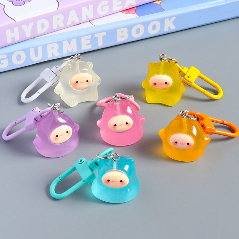漫画かわいい夜光の妖精のキーホルダーゼリー人形バッグアクセサリーカップルプレゼント卸売り|undefined