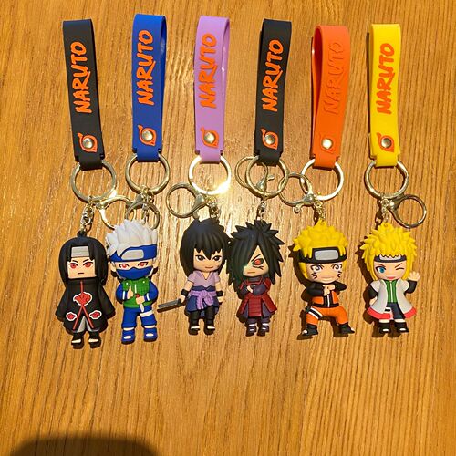Naruto Cartoon Keychain Cute Three-dimensional Doll School Bag Pendant Accessories Car Key Chain Ring Small Gift