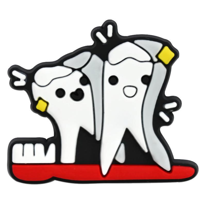 Hebilla de bolsa de agujero, cuidado creativo, zapatos de dientes, accesorios de bolsa de agujero de flor, accesorios de bricolaje, accesorios de zapatos de dibujos animados, accesorios, serie d