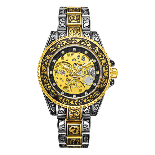 Mechanical Watch New Ancient Camel European and American Style Men's Fashion Hollow Retro Carved Automatic Mechanical Watch