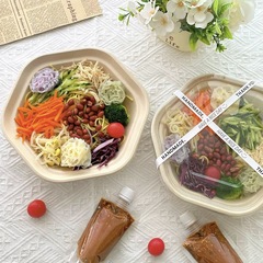 使い捨て六角碗分解性パルプ包装碗六角形弁当箱軽食サラダ箱外食弁当箱