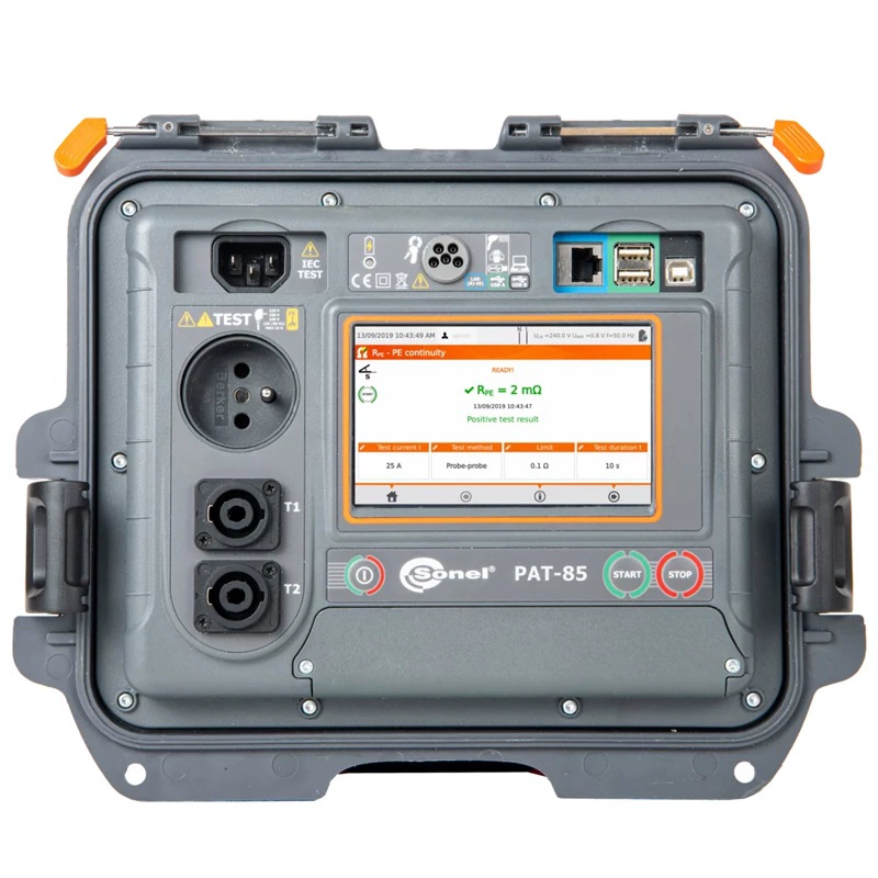 Портативный тестер безопасности Sonel PAT-85, обнаружение безопасности электрооборудования, тест на сопротивление напряжению