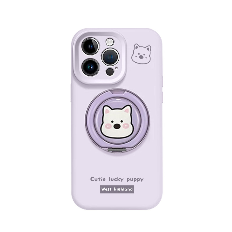 Apple 16promax 携帯電話ケース 13 液体シリコーン 15 かわいい落下防止 14 肌に優しいに適した子犬磁気ホルダー|undefined