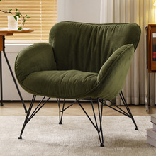 美式复古单人沙发花布艺小户型创意客厅阳台灯芯绒懒人沙发椅组合